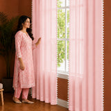 Fort Handpicked Breeze - Rod Pocket Pink Sheer Curtain