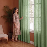 Fort Absolute - Rod Pocket Mint Green Sheer Curtain