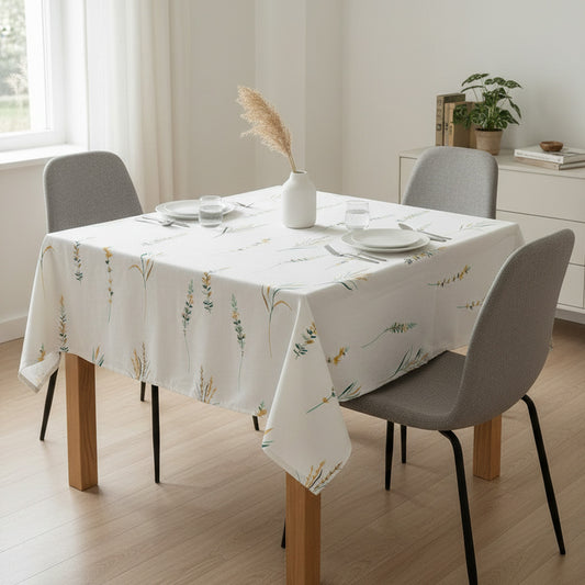 Cotton Leafscape Dining Table Cover (Yellow & Green)Cotton Leafscape Dining Table Cover (Yellow & Green)