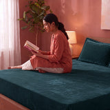Homemonde Lightweight - Fleece Fitted Bedsheet (Emerald Green)