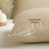 Fort Royal - Velvet Solid Dye Cushion Cover (Beige)