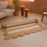 Scalloped Stripe Jute Area Rug - Rectangular