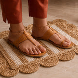 Scalloped Stripe Jute Area Rug - Rectangular