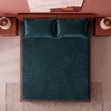 Homemonde Lightweight - Fleece Fitted Bedsheet (Emerald Green)