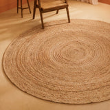 Solid Braided Jute Area Rug - Round