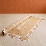 Scalloped Border Jute Area Rug - Rectangular