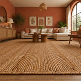 Solid Braided Jute Area Rug - Rectangular