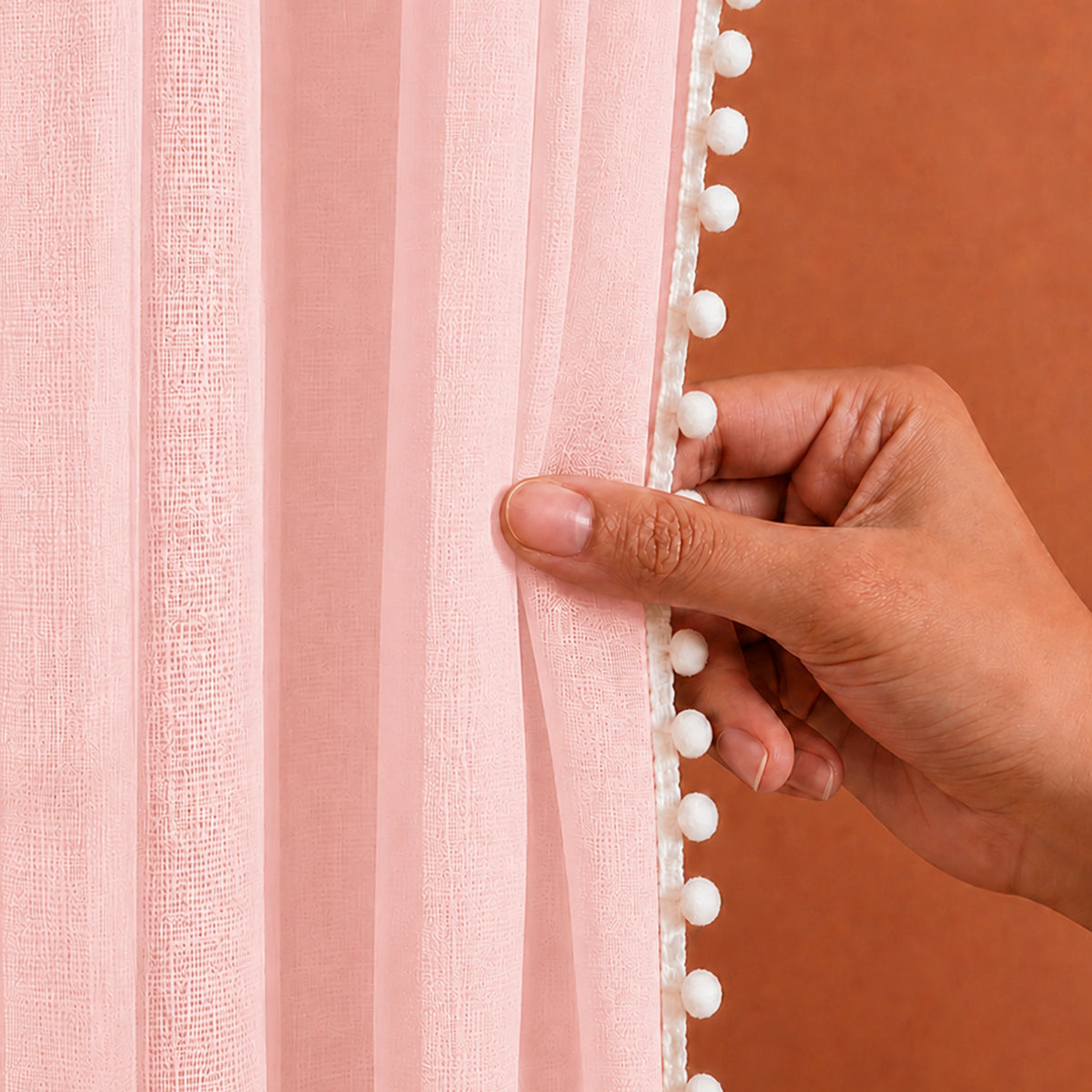 Fort Handpicked Breeze - Rod Pocket Pink Sheer Curtain