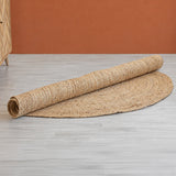 Solid Braided Jute Area Rug - Oval