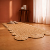 Natural Scalloped Jute Area Rug - Rectangular
