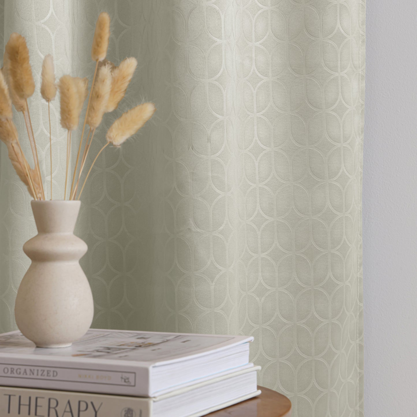 Off White Rod Pocket Solid Curtain