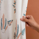 White Lunaria Garden Eyelet Printed Sheer Curtain