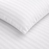 Breton Mellow - Satin Striped Duvet Cover (White)
