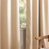 Beige Embossed Blackout Curtain (Elara - Rod Pocket)