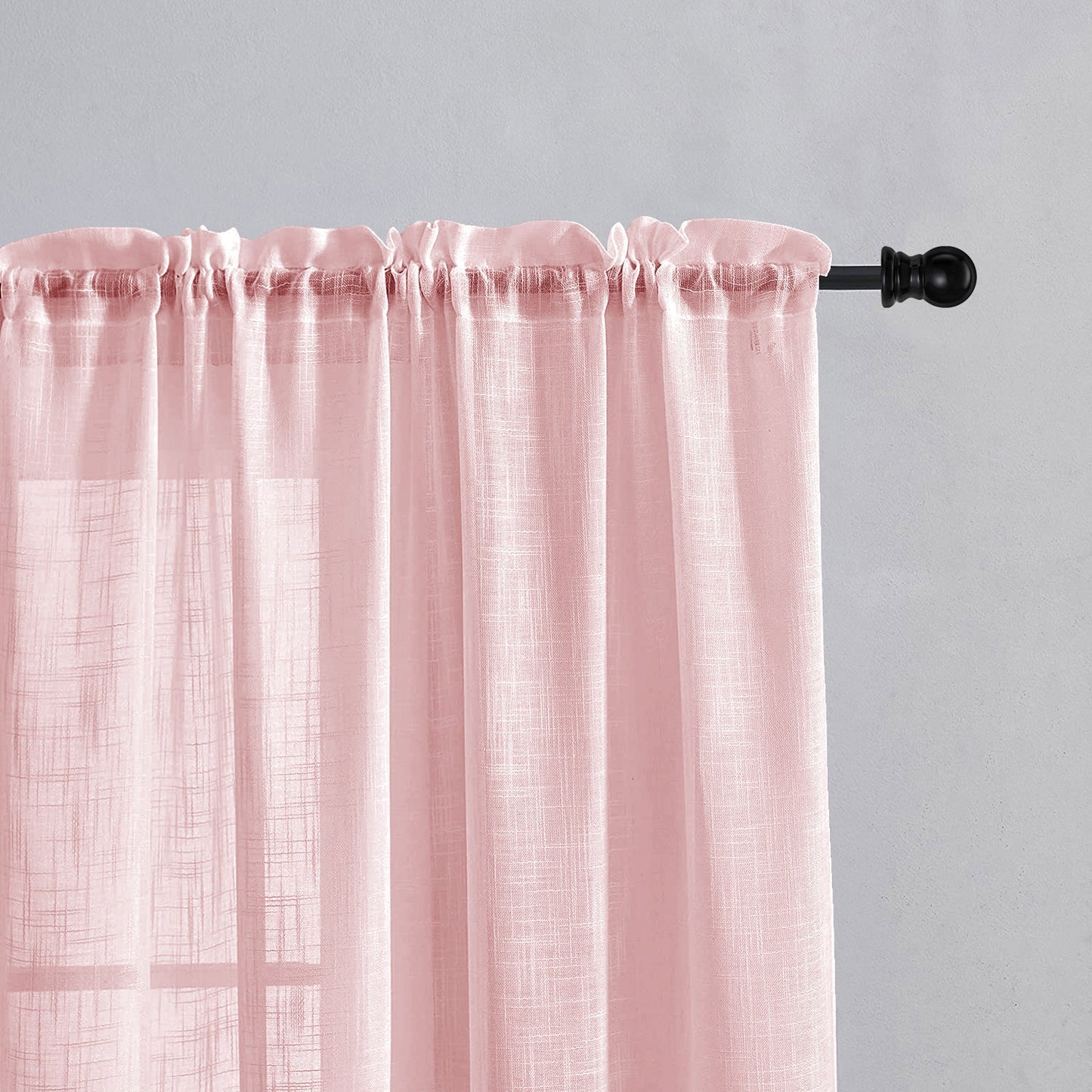 Fort Absolute - Rod Pocket Pink Sheer Curtain