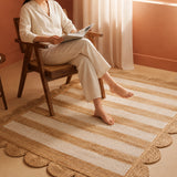 Scalloped Stripe Jute Area Rug - Rectangular