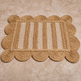 Scalloped Stripe Jute Area Rug - Rectangular