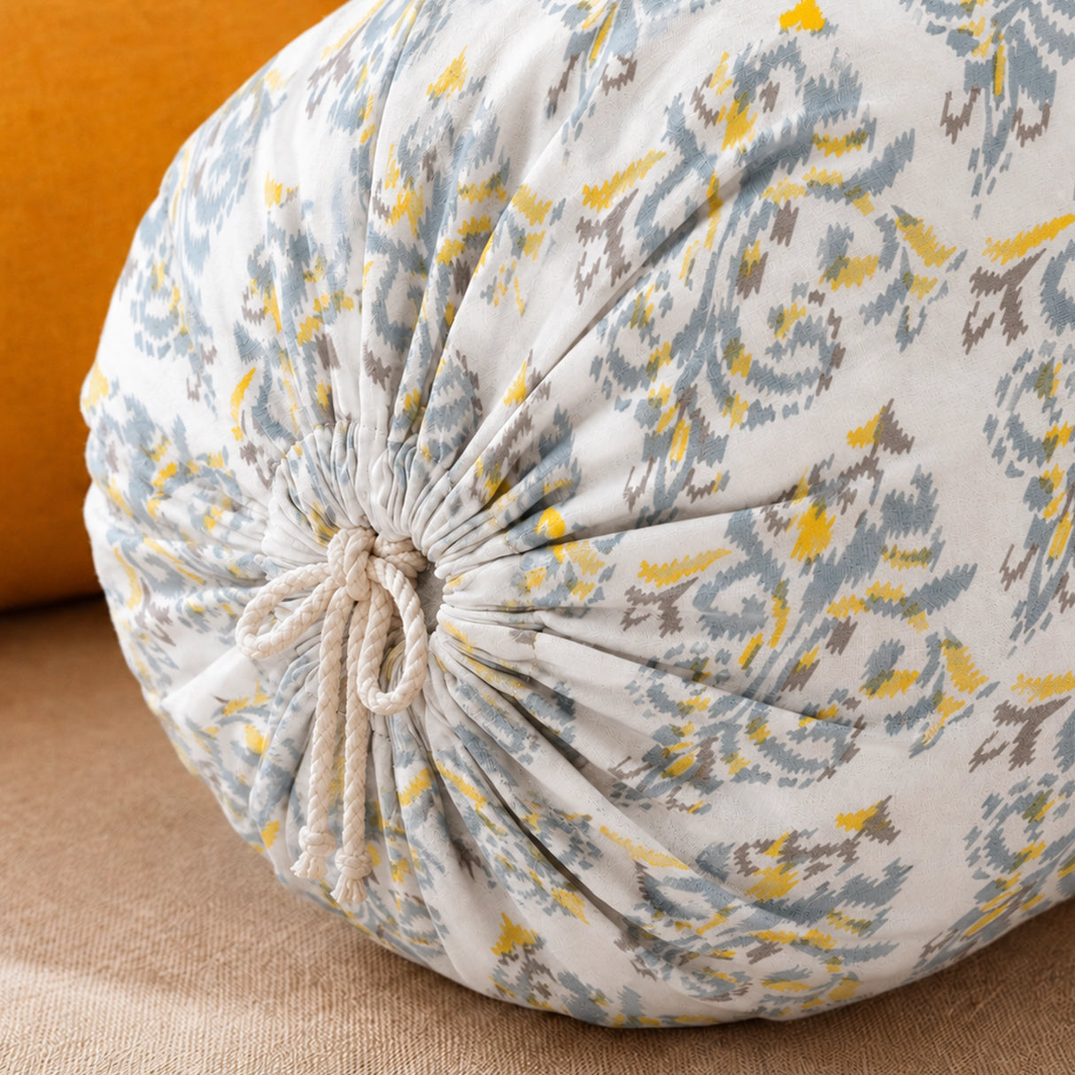 Imprimer Ikat - Printed Bolster Cover (Yellow)