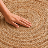 Solid Braided Jute Area Rug - Round
