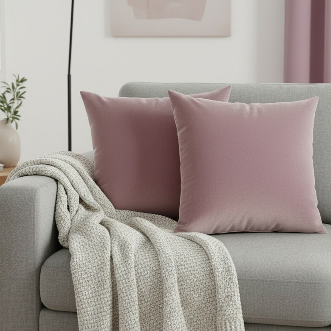 Fort Royal - Velvet Solid Dye Cushion Cover (Lavender)