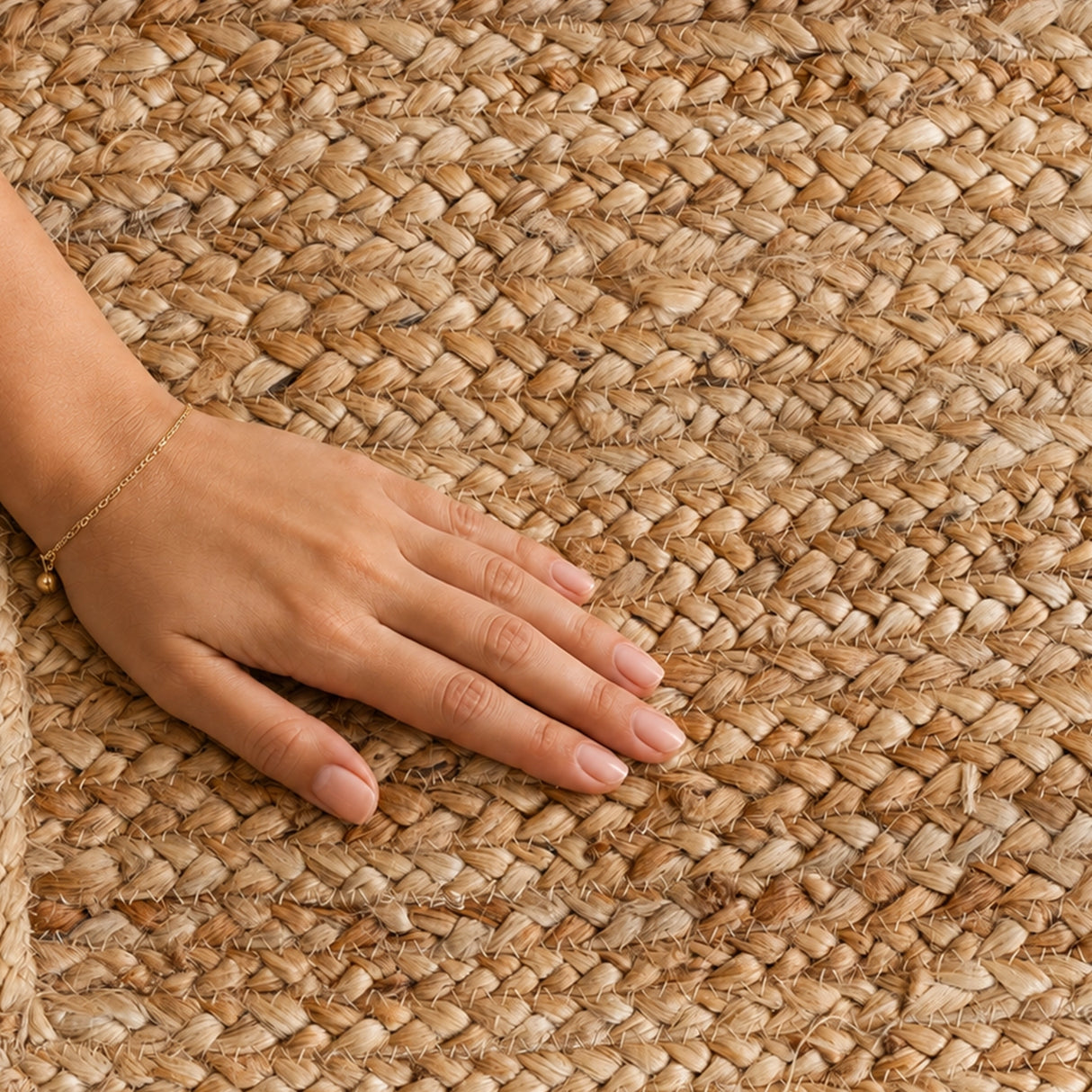 Solid Braided Jute Area Rug - Rectangular