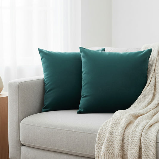 Fort Royal - Velvet Solid Dye Cushion Cover (Rama Green)Fort Royal - Velvet Solid Dye Cushion Cover (Rama Green)