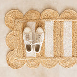 Scalloped Stripe Jute Area Rug - Rectangular