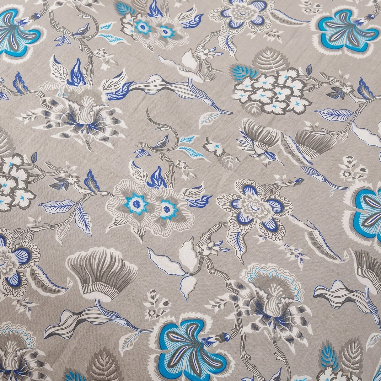 Imprimer Kaleidoscope - Chevron Bloom Printed Dohar (Light Grey & White)
