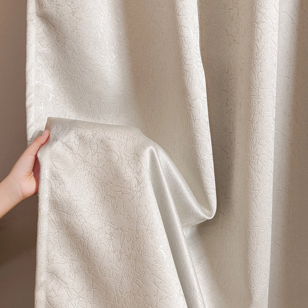 Fort Essential Abstract - Eyelet Black Backing Blackout Curtain (Off White)
