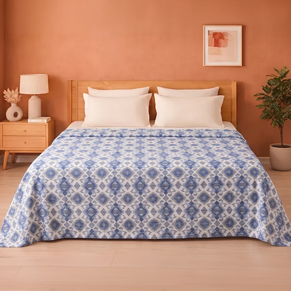 Imprimer Haze - Printed Dohar (Blue & White)