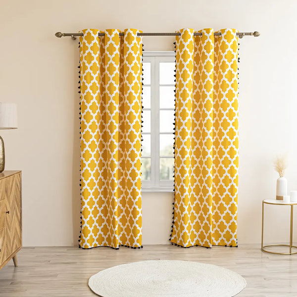 Imprimer Handpicked Soleil - Printed Semi Blackout Curtain (Yellow)
