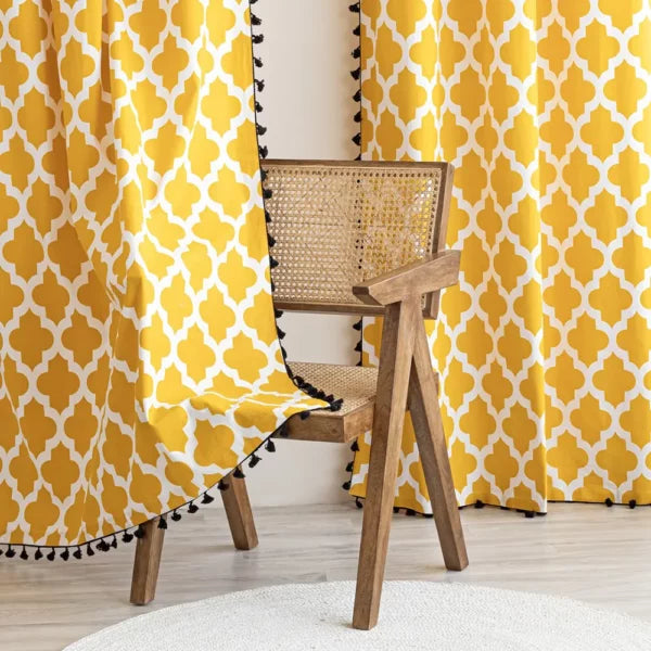 Imprimer Handpicked Soleil - Printed Semi Blackout Curtain (Yellow)