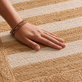 Scalloped Stripe Jute Area Rug - Rectangular