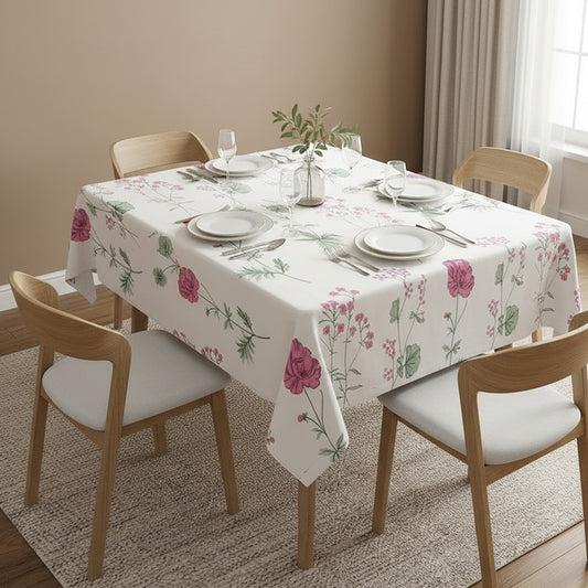 Cotton Floral Dining Table Cover ( Multicolor)Cotton Floral Dining Table Cover ( Multicolor)