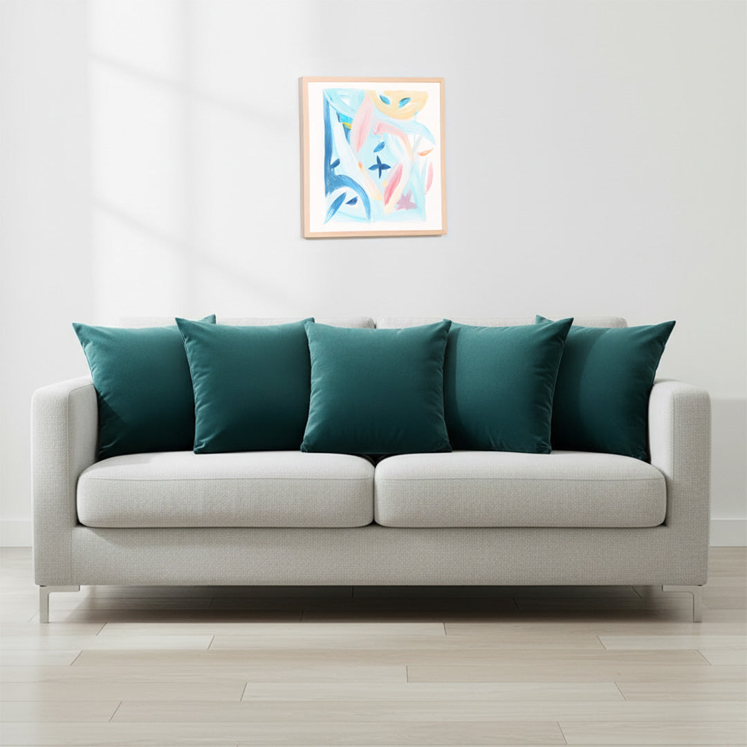 Fort Royal - Velvet Solid Dye Cushion Cover (Rama Green)