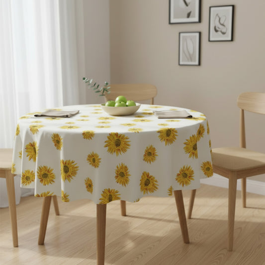 Cotton Sun Flower Print Dining Table Cover (Multicolor)Cotton Sun Flower Print Dining Table Cover (Multicolor)