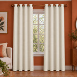 Ash Embossed Blackout Curtain (Elara - Eyelets)