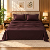 Premium Poly Satin Bedsheet – Soft, Smooth & Silky, Burgundy