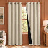 Opaline Off White Embossed Blackout Curtain (Elara - Eyelets)