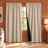 Opaline Off White Embossed Blackout Curtain (Rodpocket)