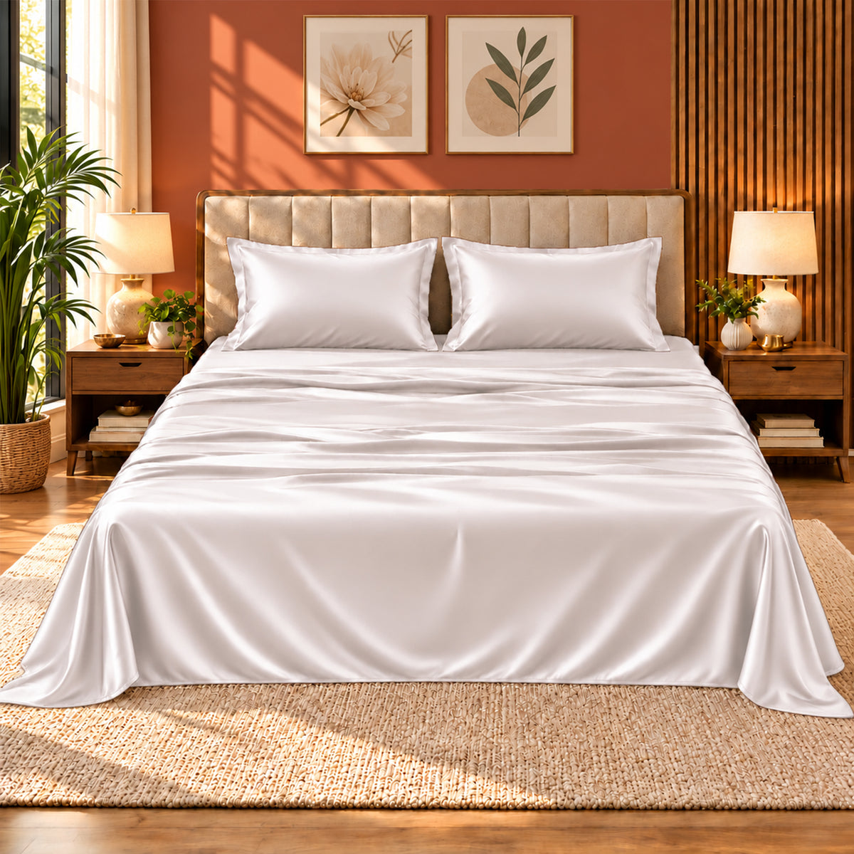 Premium Poly Satin Bedsheet – Soft, Smooth & Silky,Champagne