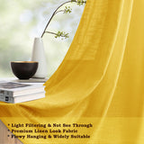 Fort Absolute - Back Tab Solid Sheer Curtain (Yellow)
