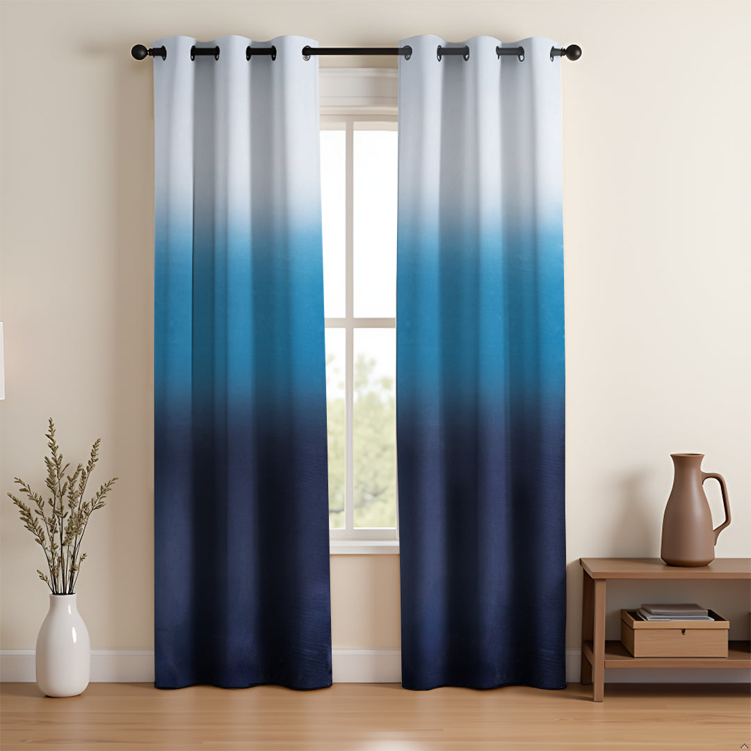 Blackout Ombre Curtain (Blue & Black)