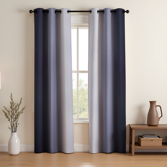 Blackout Ombre Curtain (Grey & Black)Blackout Ombre Curtain (Grey & Black)