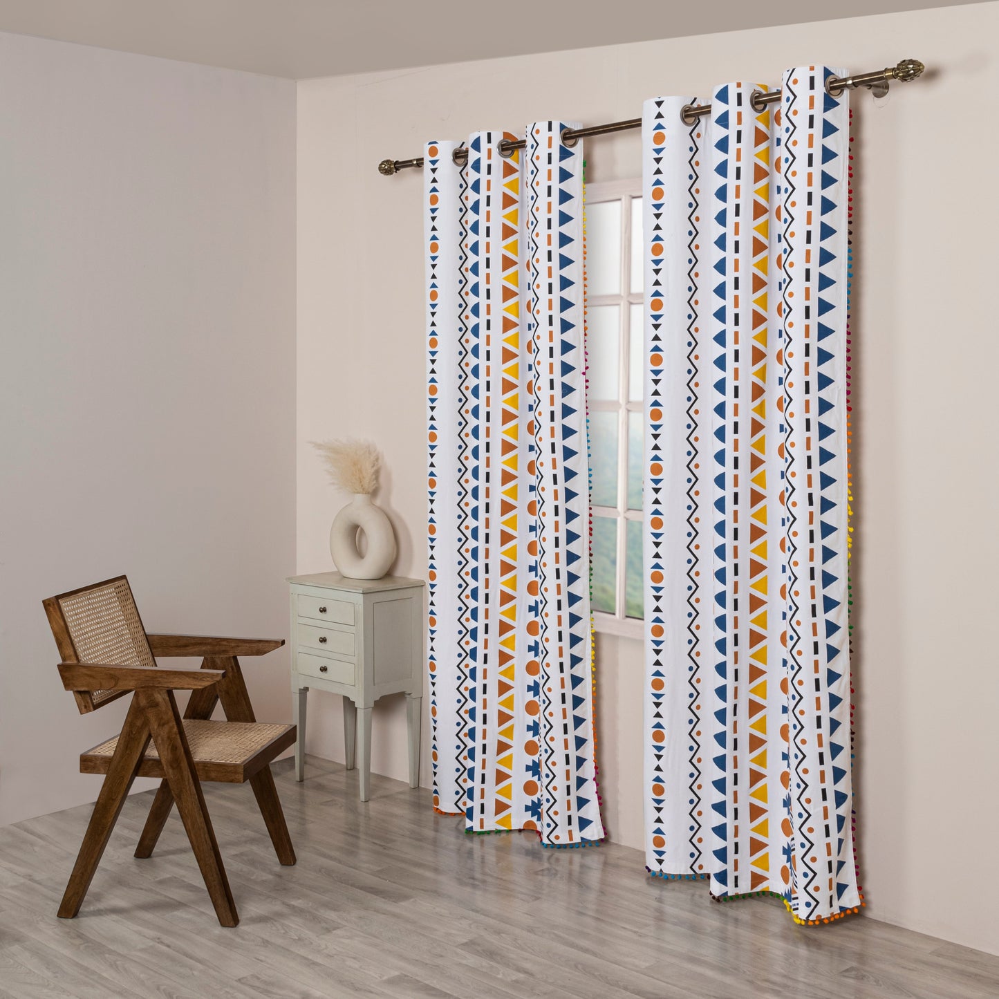 Imprimer Handpicked Santo - Printed Semi Blackout Curtain (Blue)