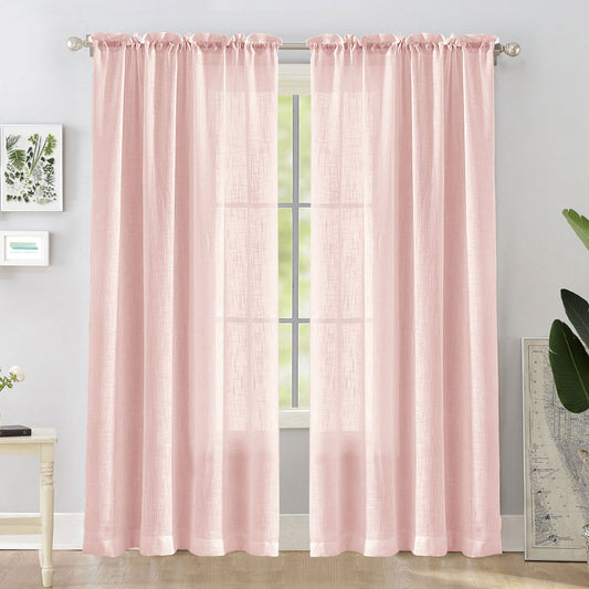 Fort Absolute - Rod Pocket Pink Sheer Curtaincurtain