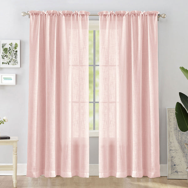Fort Absolute - Rod Pocket Pink Sheer Curtain