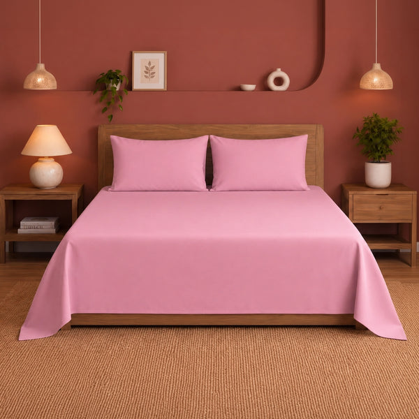 Fort Nightingale - Solid Bedsheet (Pink)