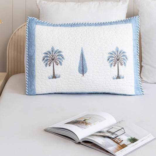 Blue Quilted Pillow CoversBlue Quilted Pillow Covers