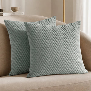 Fort Sawtooth - Quilted Velvet Cushion Cover (Grey)